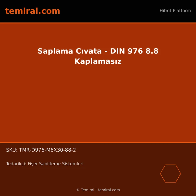 Saplama Cıvata - DIN 976 8.8 Kaplamasız