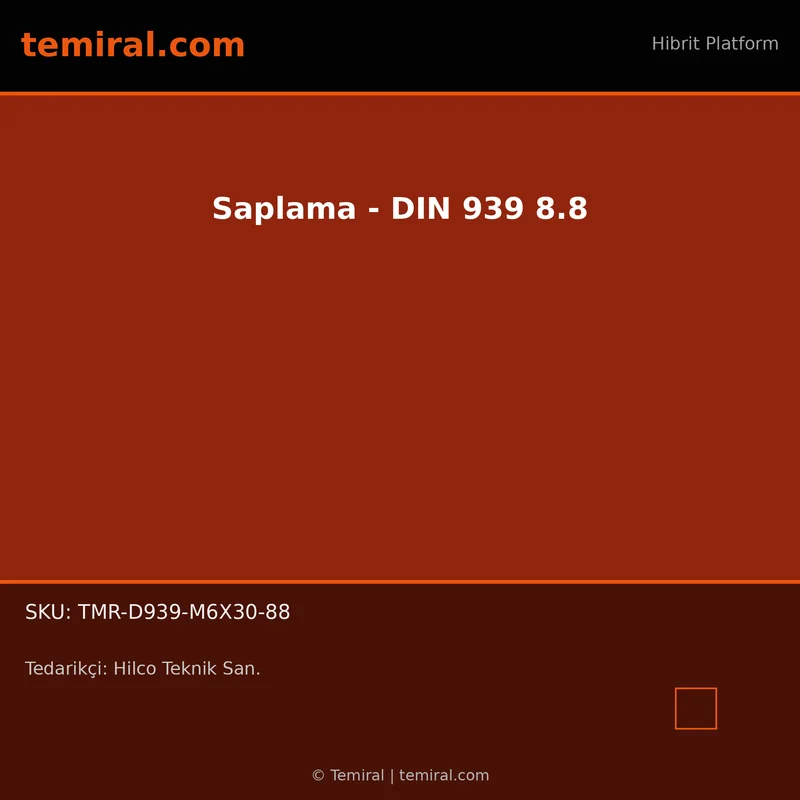 Saplama - DIN 939 8.8