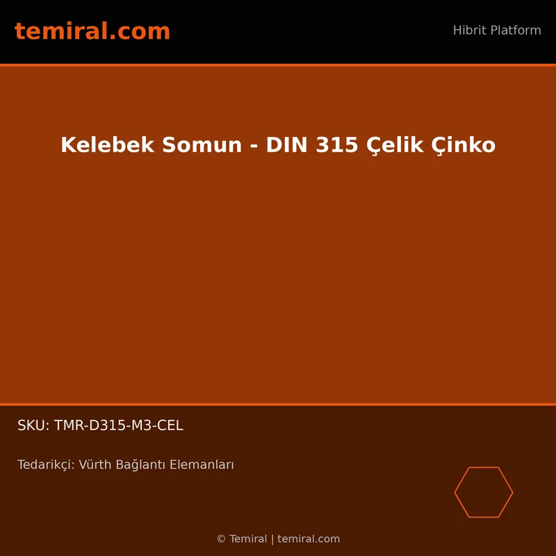 Kelebek Somun - DIN 315 Çelik Çinko