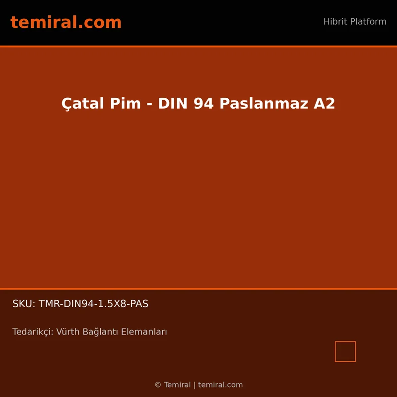 Çatal Pim - DIN 94 Paslanmaz A2