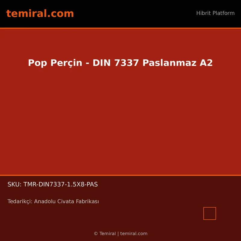 Pop Perçin - DIN 7337 Paslanmaz A2