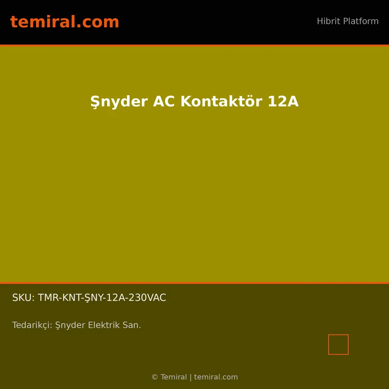 Şnyder AC Kontaktör 12A