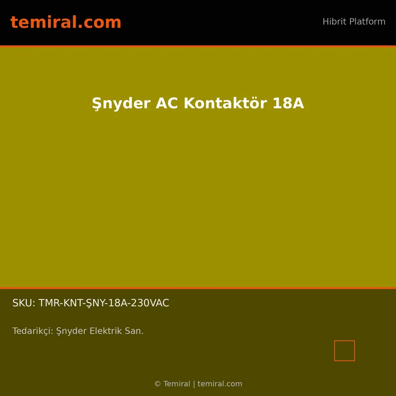 Şnyder AC Kontaktör 18A