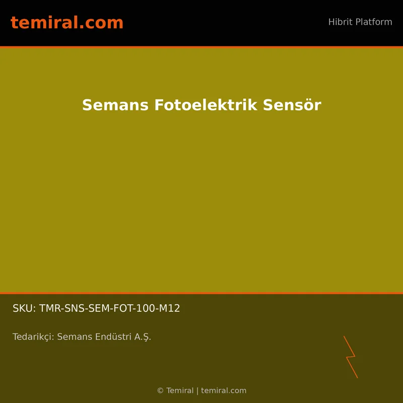 Semans Fotoelektrik Sensör
