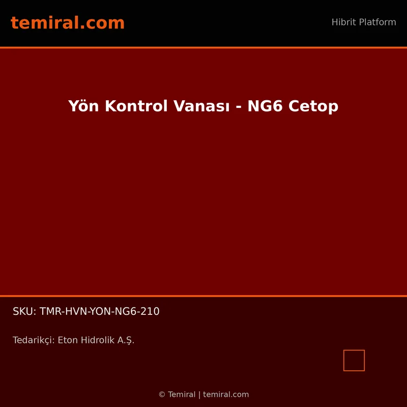 Yön Kontrol Vanası - NG6 Cetop