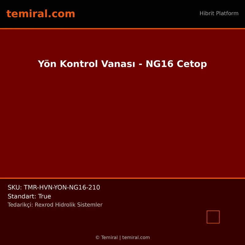Yön Kontrol Vanası - NG16 Cetop