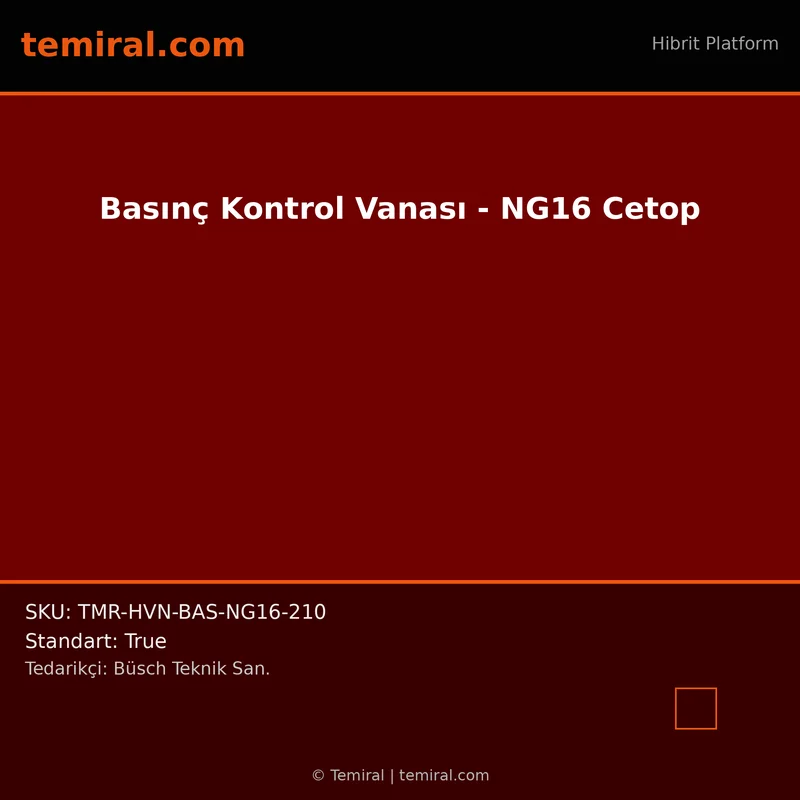 Basınç Kontrol Vanası - NG16 Cetop