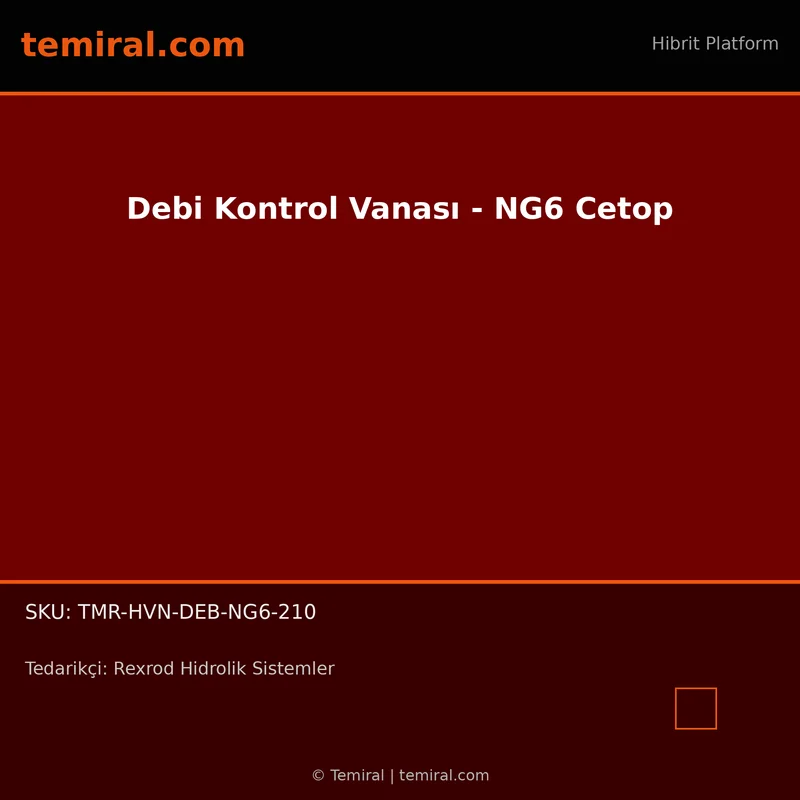 Debi Kontrol Vanası - NG6 Cetop