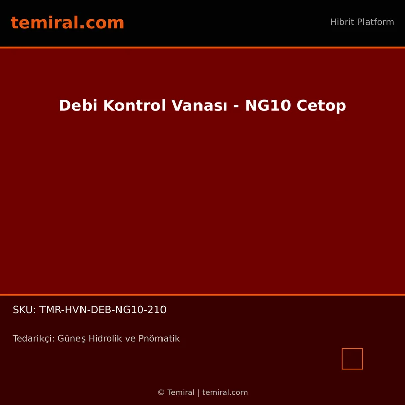 Debi Kontrol Vanası - NG10 Cetop