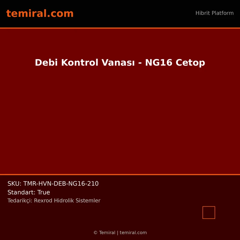 Debi Kontrol Vanası - NG16 Cetop