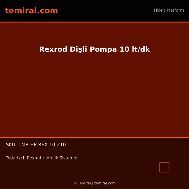 Rexrod Dişli Pompa 10 lt/dk