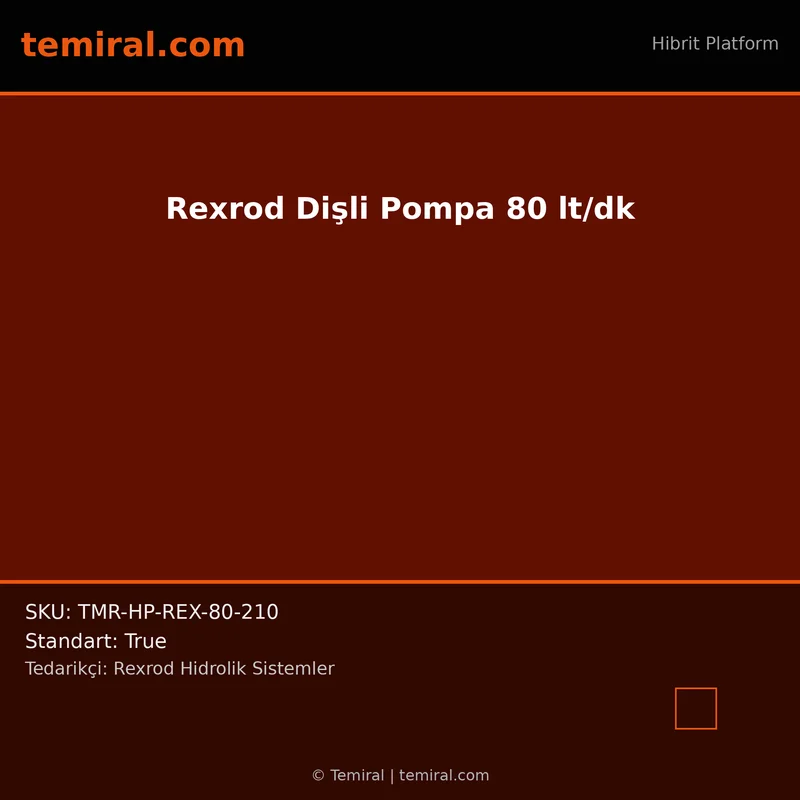 Rexrod Dişli Pompa 80 lt/dk