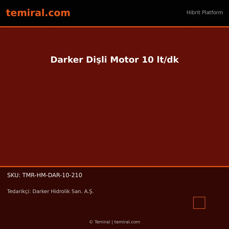 Darker Dişli Motor 10 lt/dk