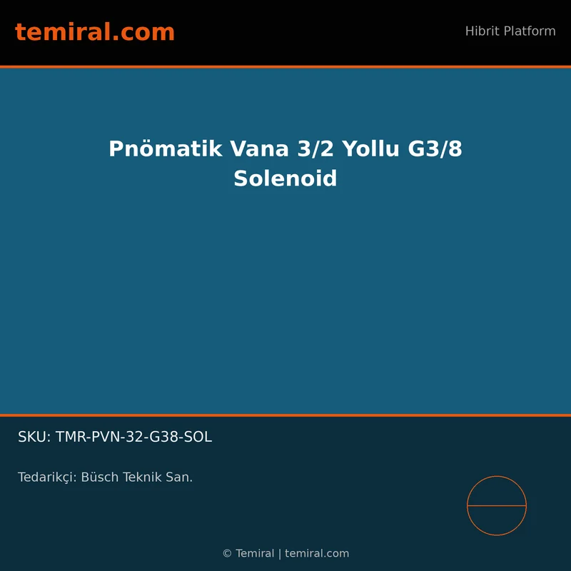 Pnömatik Vana 3/2 Yollu G3/8 Solenoid