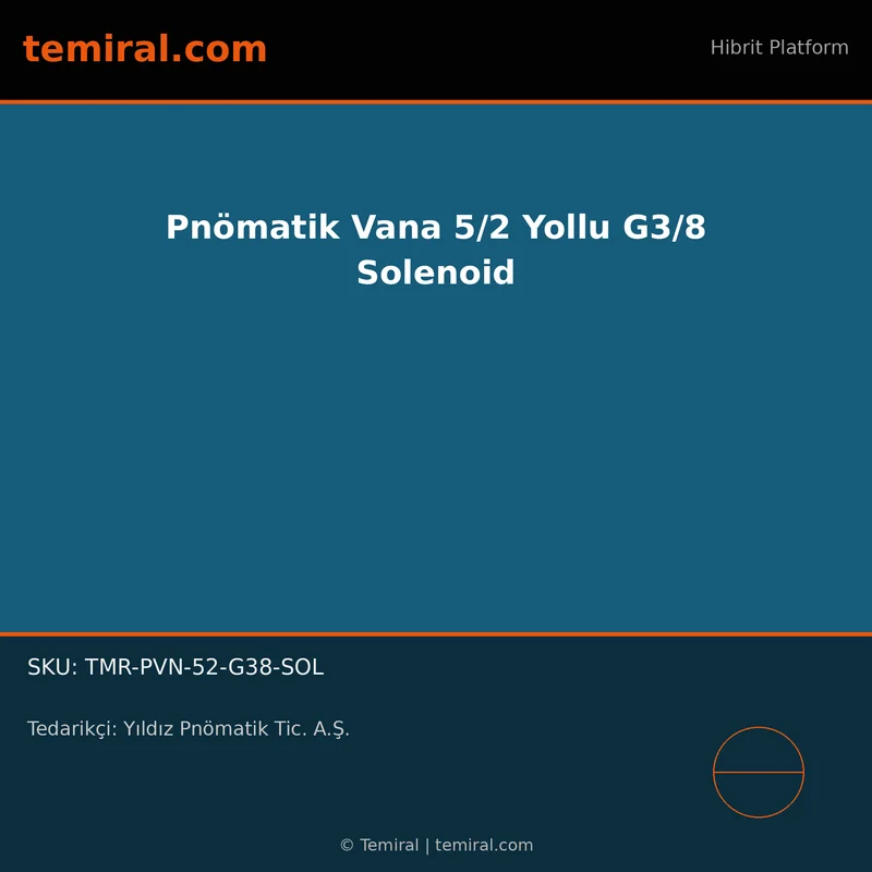Pnömatik Vana 5/2 Yollu G3/8 Solenoid