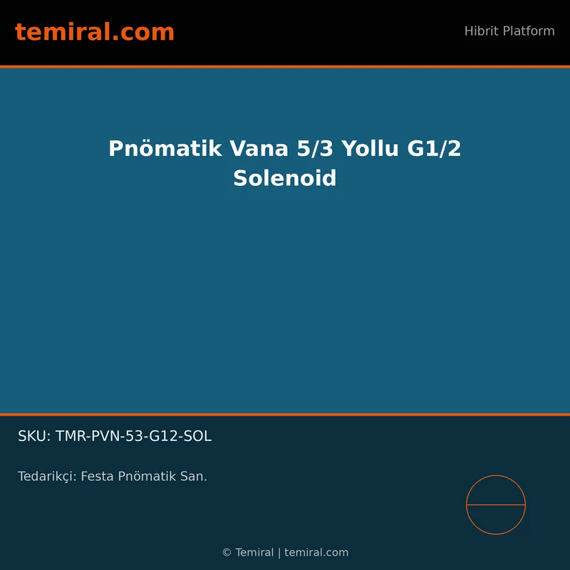 Pnömatik Vana 5/3 Yollu G1/2 Solenoid