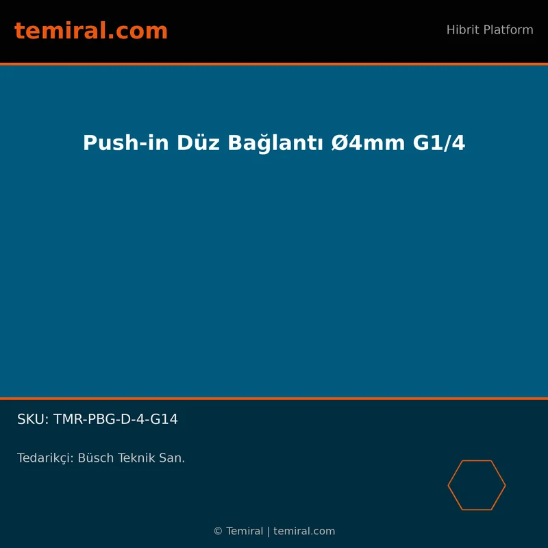 Push-in Düz Bağlantı Ø4mm G1/4