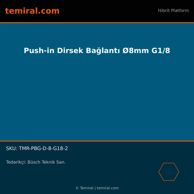 Push-in Dirsek Bağlantı Ø8mm G1/8