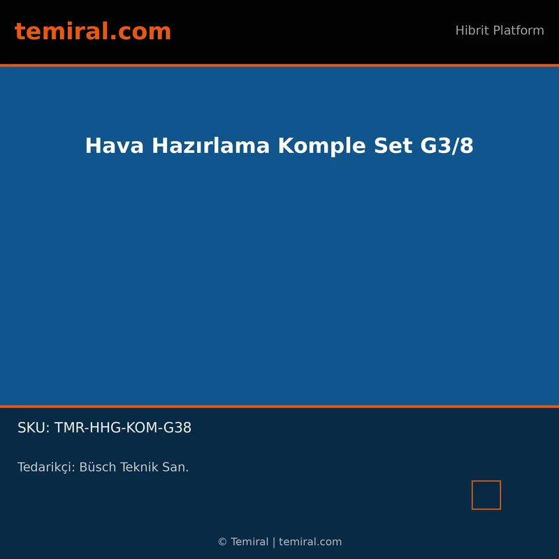 Hava Hazırlama Komple Set G3/8