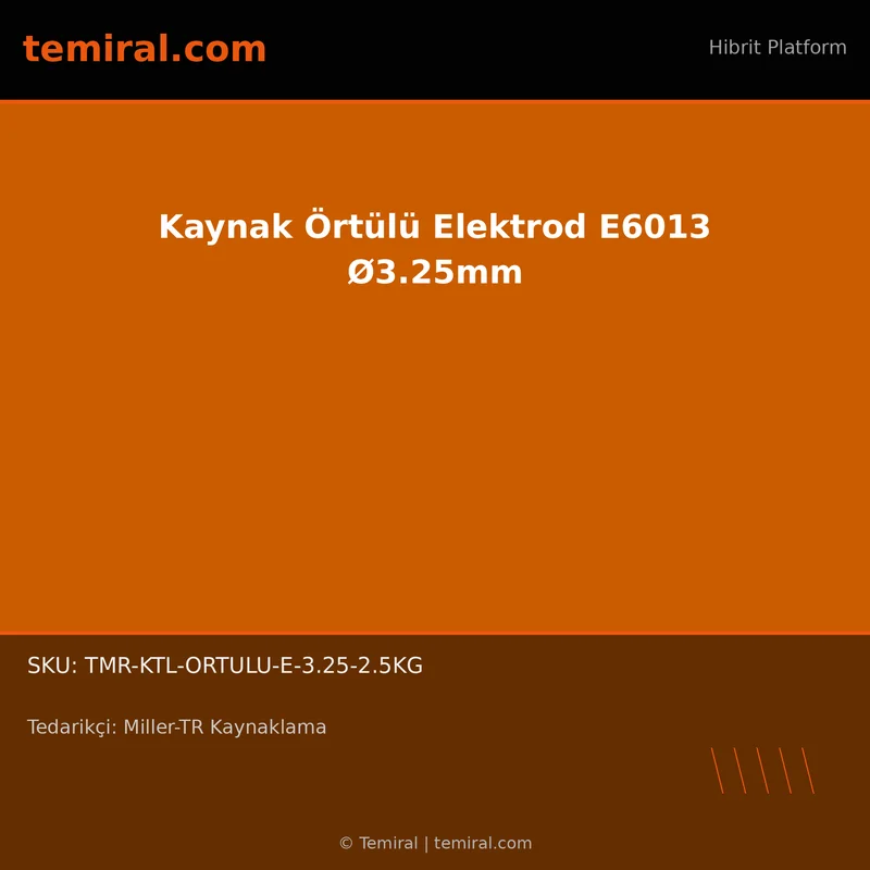 Kaynak Örtülü Elektrod E6013 Ø3.25mm