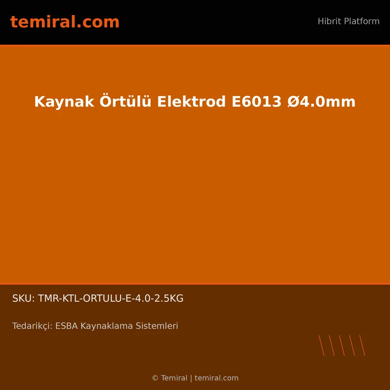 Kaynak Örtülü Elektrod E6013 Ø4.0mm