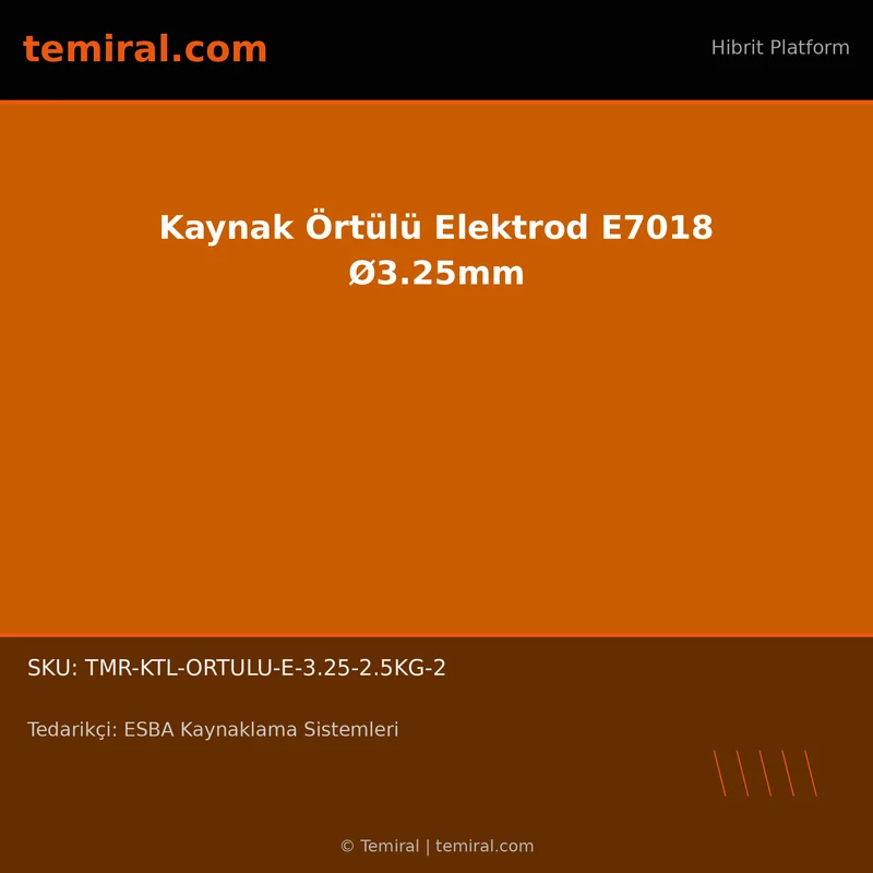 Kaynak Örtülü Elektrod E7018 Ø3.25mm