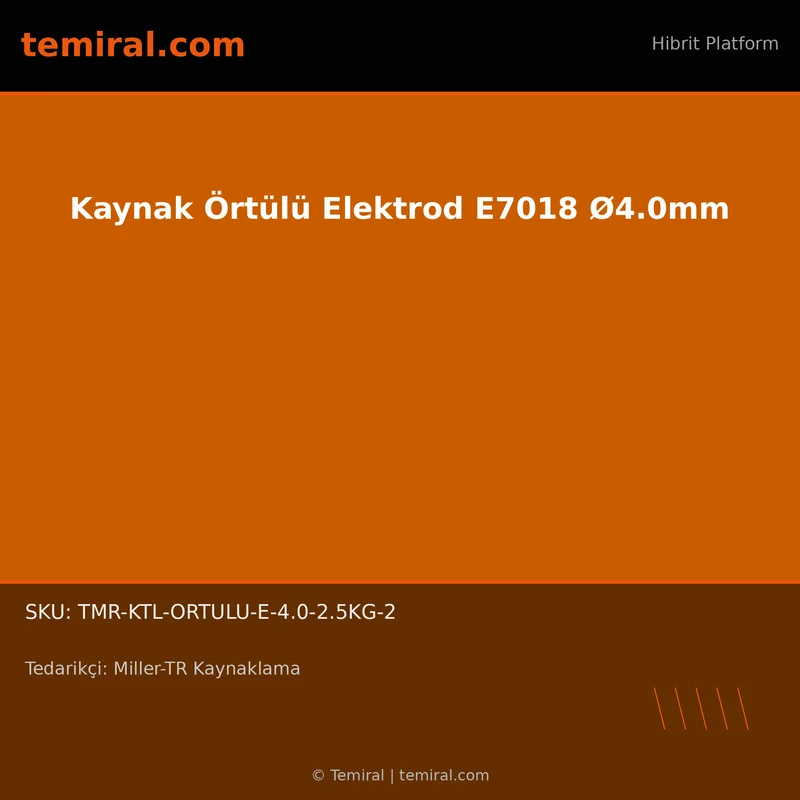 Kaynak Örtülü Elektrod E7018 Ø4.0mm
