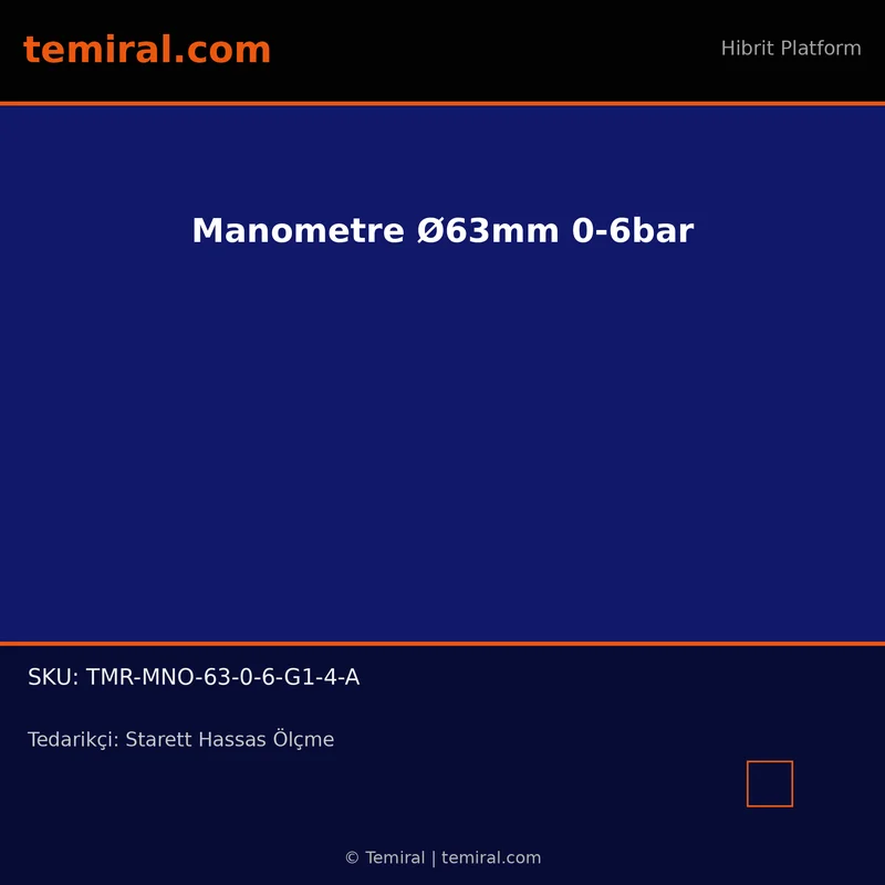 Manometre Ø63mm 0-6bar