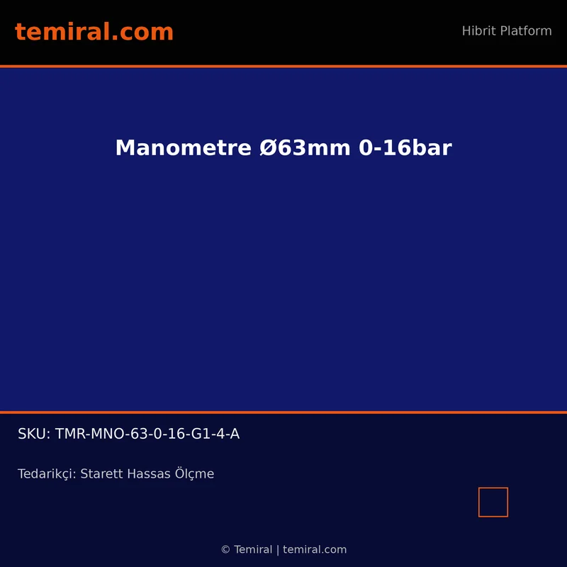 Manometre Ø63mm 0-16bar