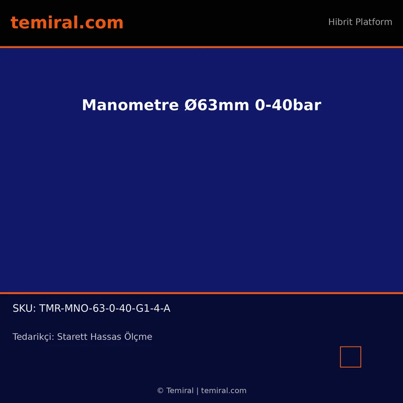 Manometre Ø63mm 0-40bar