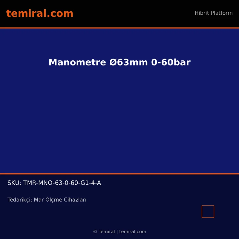 Manometre Ø63mm 0-60bar