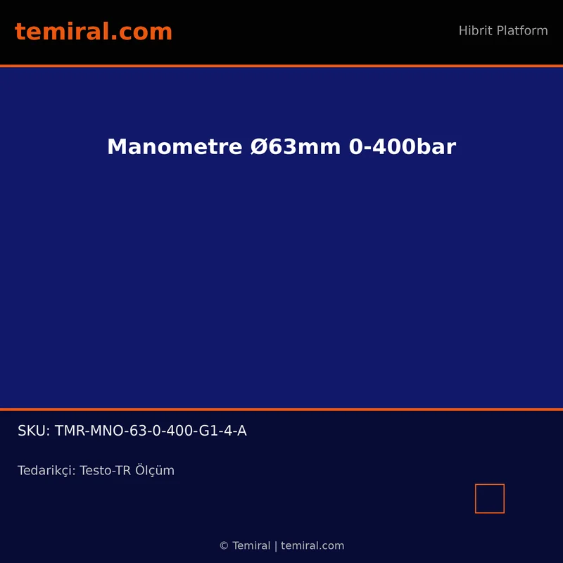 Manometre Ø63mm 0-400bar