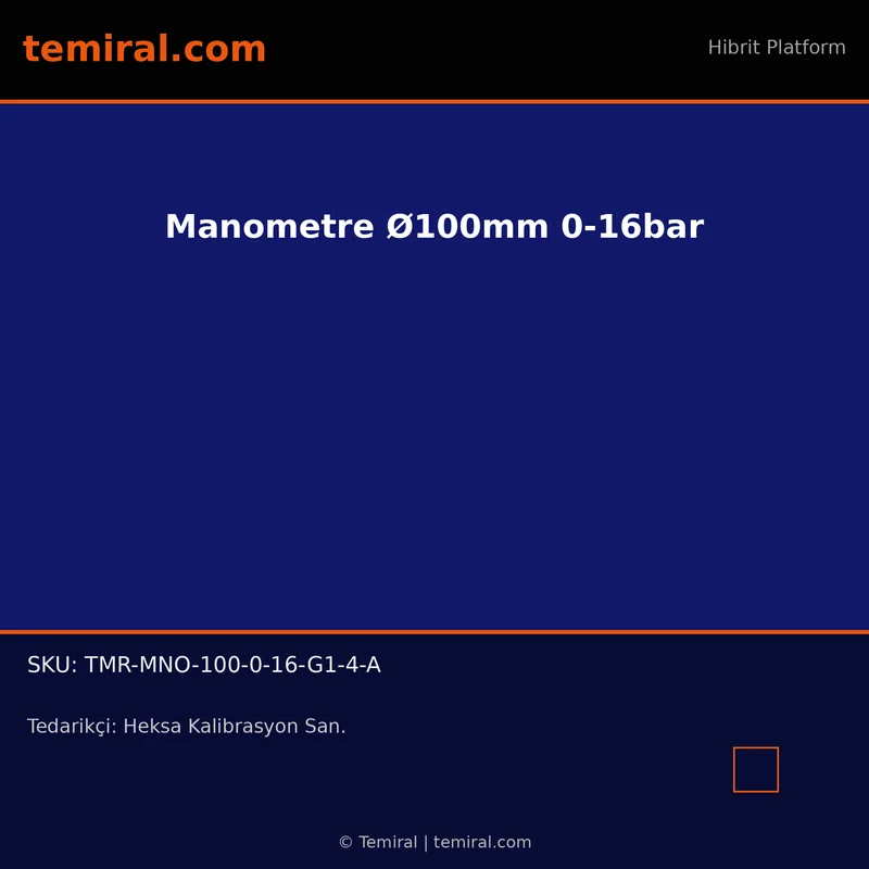 Manometre Ø100mm 0-16bar