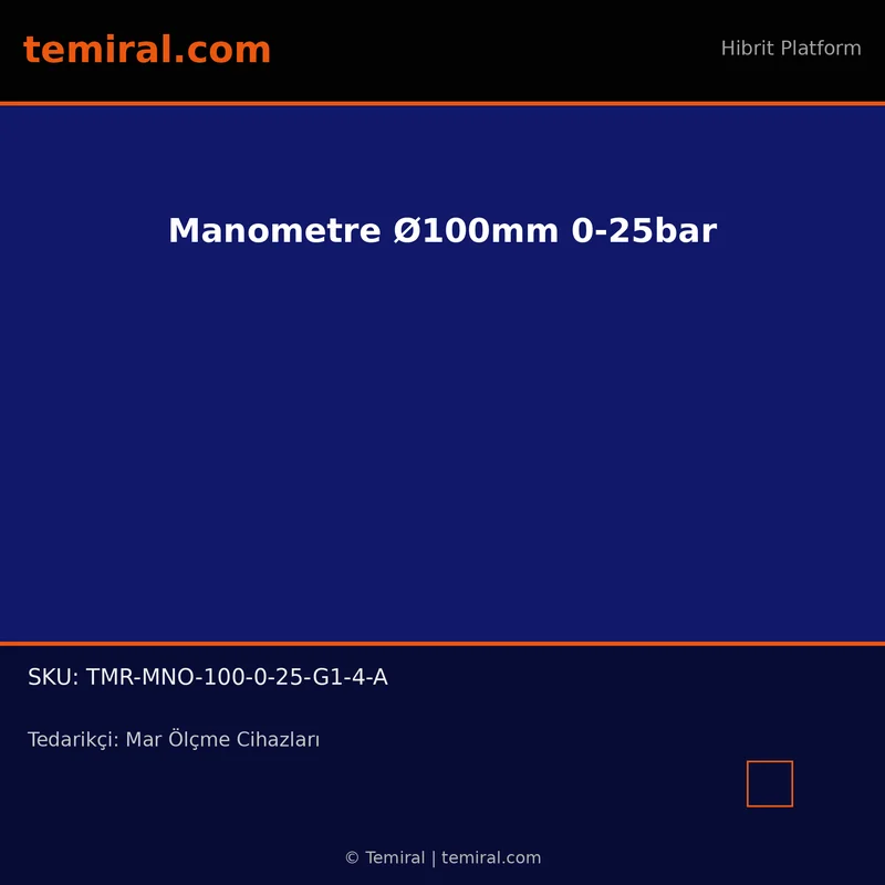 Manometre Ø100mm 0-25bar