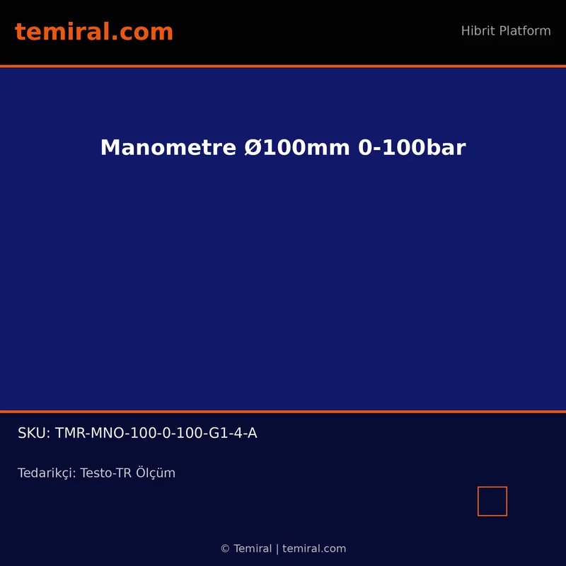Manometre Ø100mm 0-100bar