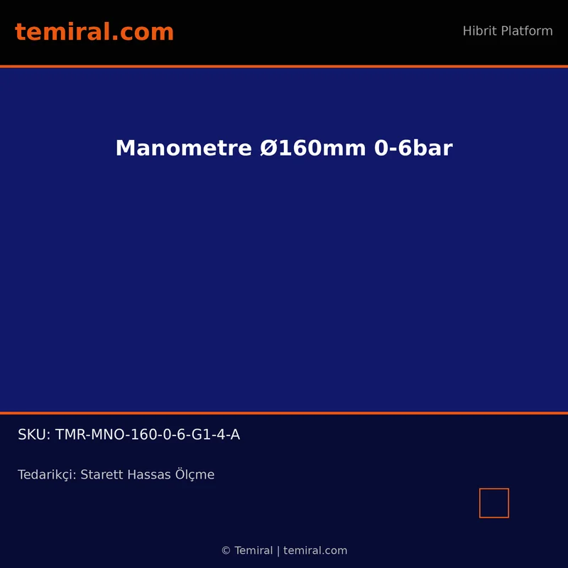Manometre Ø160mm 0-6bar