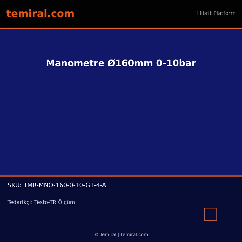 Manometre Ø160mm 0-10bar