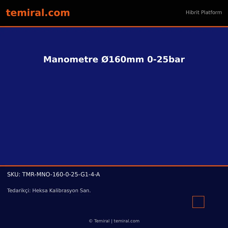 Manometre Ø160mm 0-25bar
