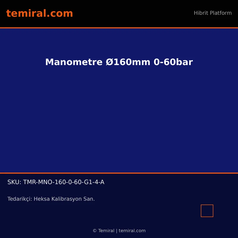 Manometre Ø160mm 0-60bar