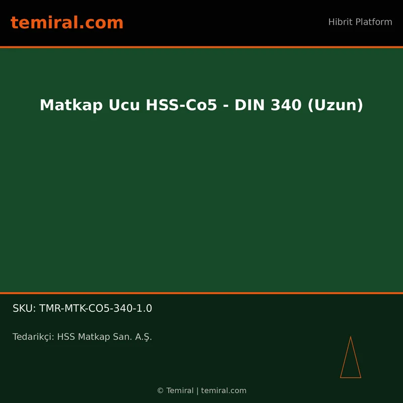 Matkap Ucu HSS-Co5 - DIN 340 (Uzun)