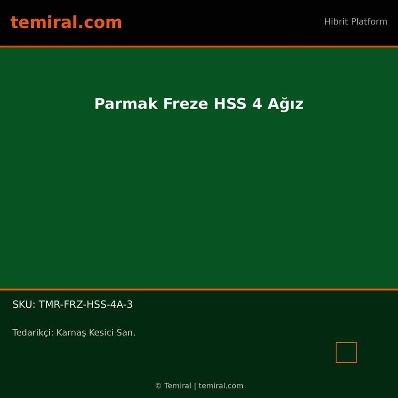 Parmak Freze HSS 4 Ağız