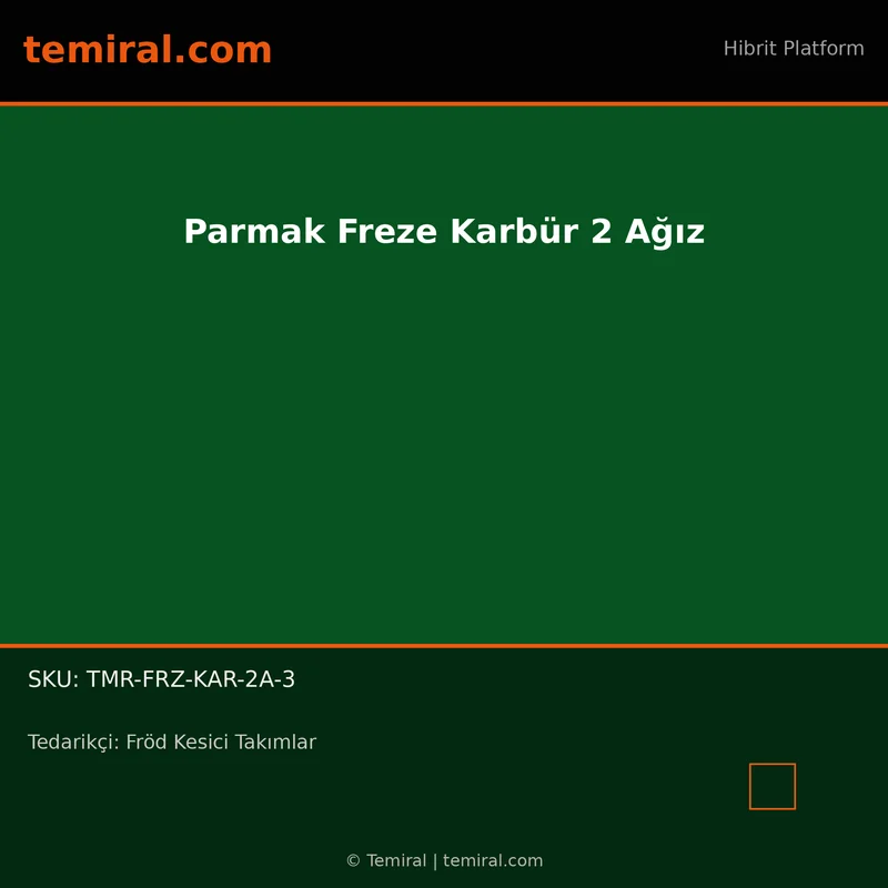 Parmak Freze Karbür 2 Ağız