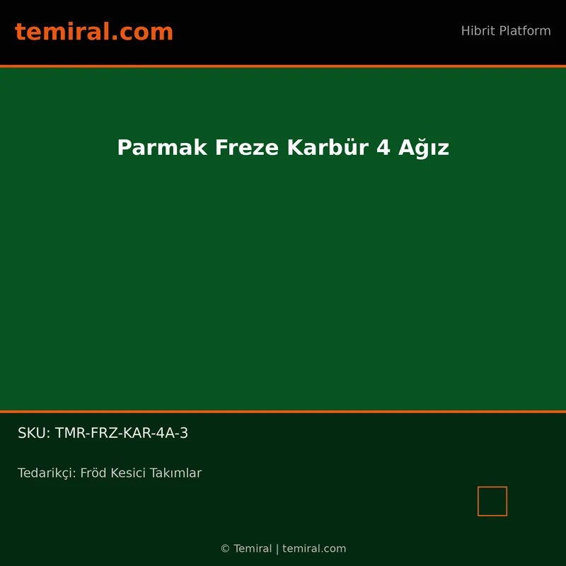 Parmak Freze Karbür 4 Ağız