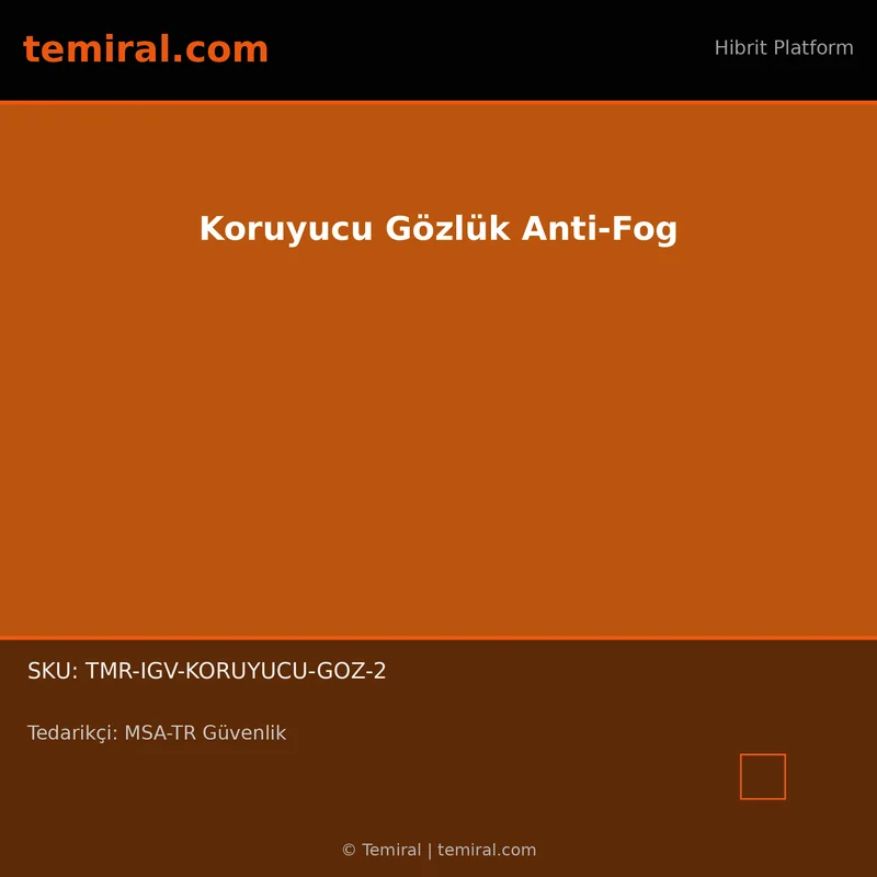 Koruyucu Gözlük Anti-Fog