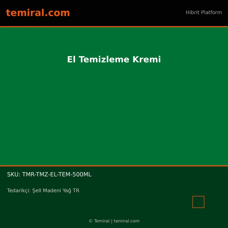 El Temizleme Kremi