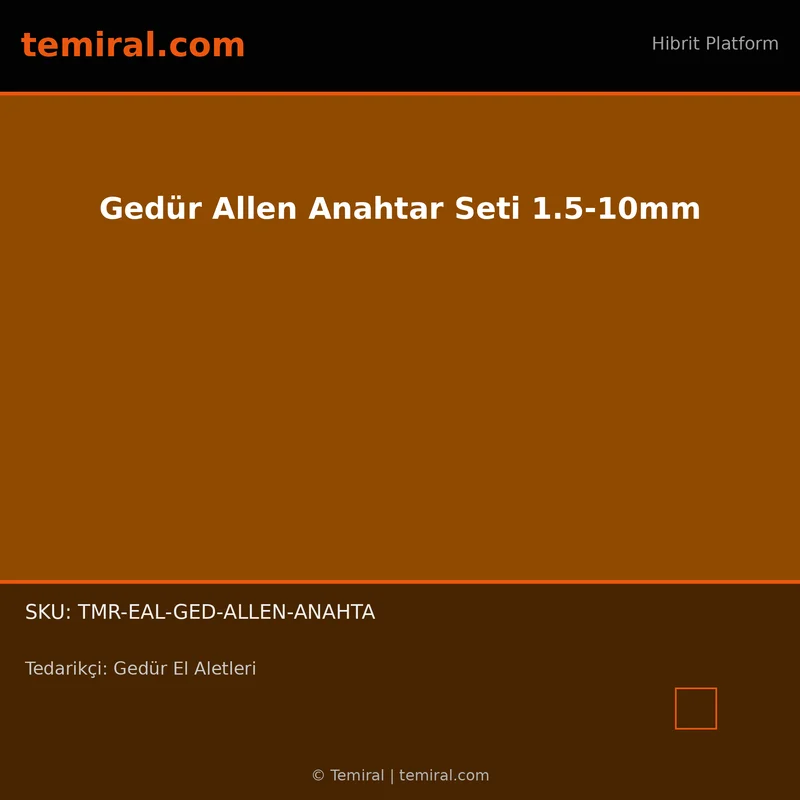 Gedür Allen Anahtar Seti 1.5-10mm