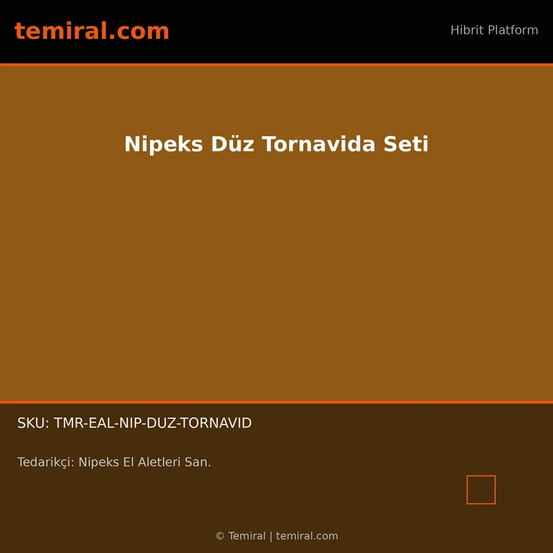 Nipeks Düz Tornavida Seti