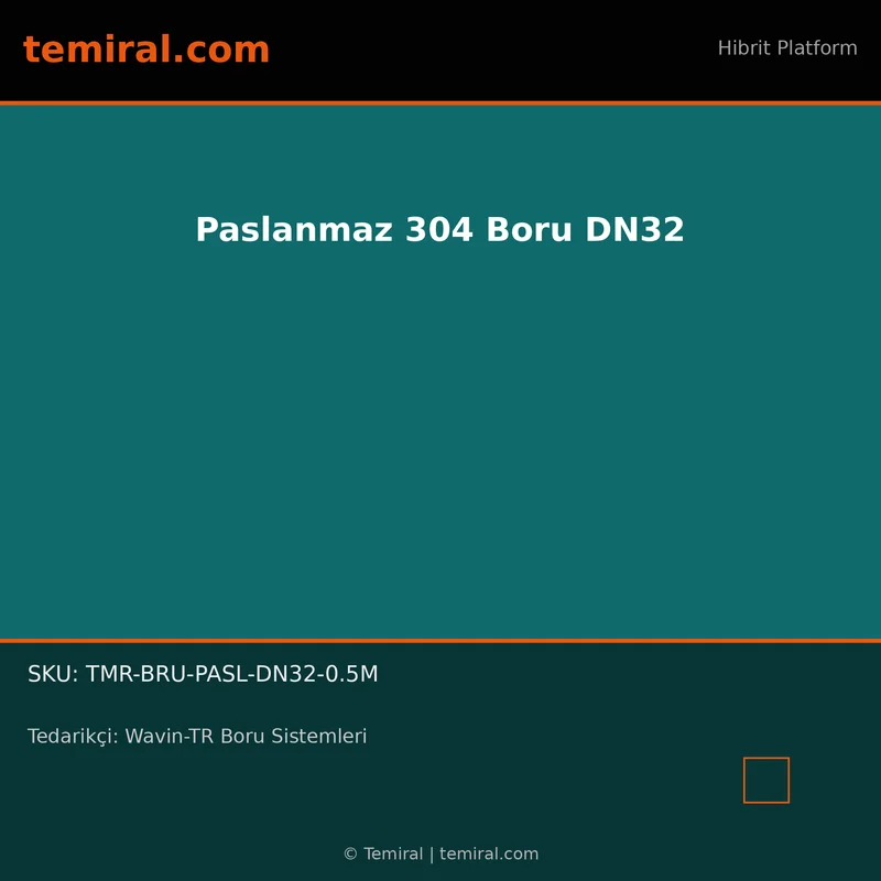 Paslanmaz 304 Boru DN32